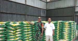 Kunjungi Gudang Bulog, Babinsa Koramil 01/Sukajaya Laksanakan Pengambilan Data Ketersediaan Stok Beras