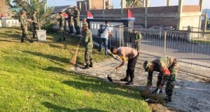 Personel Kodim 0112/Sabang Kembali Lancarkan Aksi Sosial, Bersih-Bersih Sarana Tempat Ibadah Masjid Babul Jannah Gampong Anoi Itam
