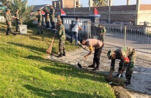 Personel Kodim 0112/Sabang Kembali Lancarkan Aksi Sosial, Bersih-Bersih Sarana Tempat Ibadah Masjid Babul Jannah Gampong Anoi Itam