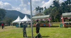 Personel Kodim 0112/Sabang Siapkan Tempat Pelaksanaan Upacara Pembukaan TMMD ke-123 Tahun 2025