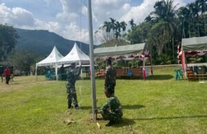 Personel Kodim 0112/Sabang Siapkan Tempat Pelaksanaan Upacara Pembukaan TMMD ke-123 Tahun 2025