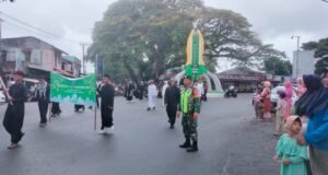 Babinsa Koramil 02/Sukakarya Monitor Kegiatan Pawai Sambut Bulan Suci Ramadhan 1446 H