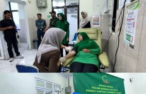 Donor Darah Peringati HUT KE-79 Persit Kartika Chandra Kirana Cabang XXXVII DIM 0112