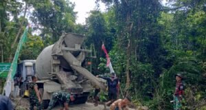 Satgas TMMD ke-123 Terus Kebut Pengecoran Jalan Demi Percepatan Pembangunan