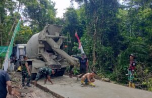 Satgas TMMD ke-123 Terus Kebut Pengecoran Jalan Demi Percepatan Pembangunan