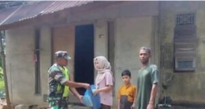 Babinsa Koramil 02/Sukakarya Berikan Bantuan Makanan untuk Anak Yatim Piatu di Bulan Suci Ramadhan