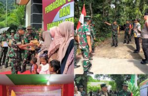 Tim Wasev TMMD Ke-123 Kodim 0112/Sabang Tinjau Lokasi dan Salurkan Bantuan bagi Warga Kurang Mampu serta Anak Stunting