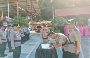 Kapolres Sabang Hari Ini Lakukan Upacara Serah Terima Jabatan Sejumlah Pejabat Dilingkup Polres Sabang