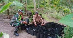 Babinsa Koramil 02/Sukakarya Dukung Ketahanan Pangan Lewat Pendampingan Penanaman Sayuran