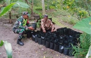 Babinsa Koramil 02/Sukakarya Dukung Ketahanan Pangan Lewat Pendampingan Penanaman Sayuran