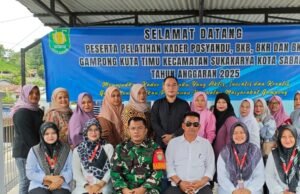 Dukung Kegiatan Desa Binaan, Babinsa Koramil 02/Sukakarya Hadiri Pelatihan Kader Posyandu