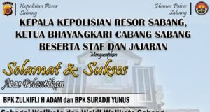 KEPALA KEPOLISIAN RESOR SABANG DAN KETUA BHAYANGKARI SABANG MENGUCAPKAN SELAMAT ATAS PELANTIKAN WALIKOTA DAN WAKIL WALIKOTA SABANG