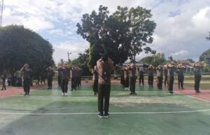 Jaga Kebugaran, Personel Kodim 0112/Sabang Laksanakan Senam Pagi dan Jalan Sehat