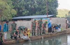 Kodim 0112/Sabang Tebar Benih Ikan Nila dan Lele untuk Dukung Ketahanan Pangan