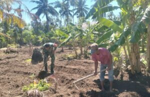 Babinsa Koramil 01/Sukajaya Bantu Petani Siapkan Lahan Tanam Cabai di Jurong Teupin Bada