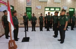 Kodim 0112/Sabang Gelar Acara Korps Raport Pelepasan Dua Personel Lulusan Secapa AD yang Pindah Satuan
