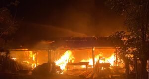 Kebakaran Hanguskan Panglong Kayu di Cot Ba’u, Polres Sabang, Damkar dan Warga Bahu Membahu Padamkan Api