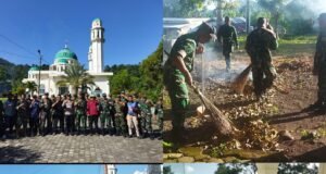 Prajurit Kodim 0112/Sabang Bersihkan Masjid Baitul Muna, Rumah Allah di Ujung Barat Nusantara