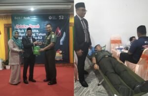 Semangat Kemanusiaan Warnai HUT Bank Aceh Syariah, Kodim 0112/Sabang Ikut Berpartisipasi Donor Darah