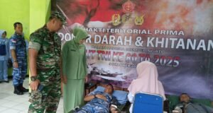 Kodim 0112/Sabang dan Persit Berpartisipasi dalam Donor Darah & Khitanan Massal HUT ke-80 TNI