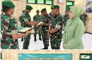 Kodim 0112/Sabang Gelar Tradisi Korps Raport Pindah Satuan Dua Perwira
