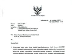 Aset Masjid Raya Baiturrahman Belum Diserahterimakan