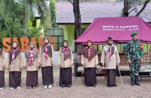 Babinsa Koramil 02/Sukakarya Hadiri Upacara Pembukaan Perjusami SMP Negeri 5 Sabang