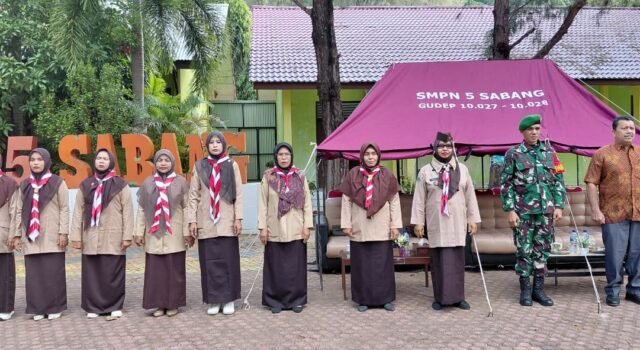 Babinsa Koramil 02/Sukakarya Hadiri Upacara Pembukaan Perjusami SMP Negeri 5 Sabang