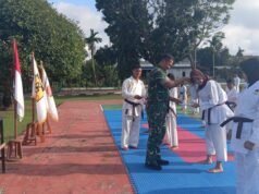 Dandim 0112/Sabang Pimpin Penyerahan Sertifikat Kenaikan Sabuk Kohai Inkai, Wujudkan Semangat Juang Karateka