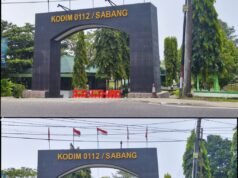 Renovasi Gapura Kodim 0112/Sabang Telah Rampung, Wajah Baru Lebih Berwibawa, Kokoh dan Representatif