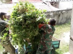 Bangun Kebersamaan, Babinsa Koramil 01/Sukajaya Bantu Warga Binaan Cari Pakan Ternak