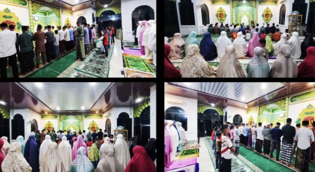 Semarak Ramadhan, Anggota Kodim 0112/Sabang Bersama Persit dan Anak-Anak Laksanakan Tarawih Berjamaah di Meunasah Nurul Jannah
