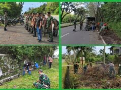 Tindak Lanjut Arahan Presiden, Kodim 0112/Sabang Bersama Warga Bersihkan Pinggiran Jalan Gampong Cot Abeuk