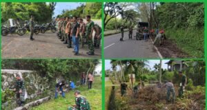 Tindak Lanjut Arahan Presiden, Kodim 0112/Sabang Bersama Warga Bersihkan Pinggiran Jalan Gampong Cot Abeuk