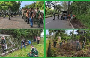 Tindak Lanjut Arahan Presiden, Kodim 0112/Sabang Bersama Warga Bersihkan Pinggiran Jalan Gampong Cot Abeuk