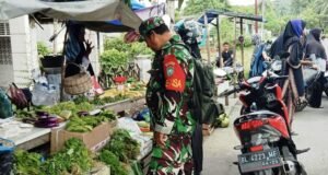 Babinsa Koramil 01/Sukajaya Pantau Harga Sayur Mayur di Pasar Tradisional Balohan