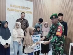 Babinsa Kuta Ateuh Bersama Keuchik Santuni Anak Yatim Piatu di Bulan Suci Ramadan