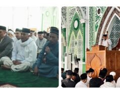 Bupati Syech Muharram Shalat Ied di Masjid Al Munawwarah Jantho, Tgk Muslim Khatib