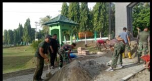 Semangat Kebersamaan, Personel Kodim 0112/Sabang Gotong Royong Cor Berem Jalan Utama Makodim
