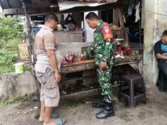 Babinsa Kuta Barat Pantau Harga Daging di Pasar, Pastikan Tetap Stabil untuk Warga