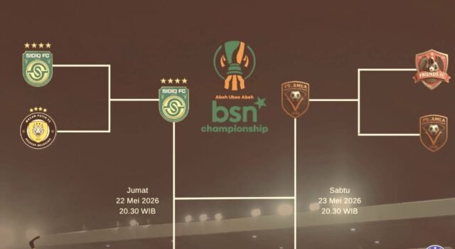 Permak’ Bireuen City 9-2 tadi Malam, Ari 98 FC Lengkapi Tim Semifinalis BSN Championship 2026