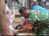 Babinsa Kuta Timu Bantu Penyembelihan Hewan Kurban, Wujud Kebersamaan dan Kepedulian Sosial