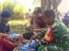 Babinsa Paya Monitor dan Bantu Penyembelihan 6 Ekor Sapi Kurban di Gampong Paya
