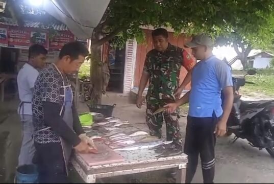 Cek Harga Ikan Laut, Babinsa Ie Meulee Aktif Pantau Kondisi Pangan Masyarakat