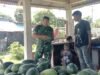 Wujud Kedekatan, Babinsa Koramil 01/Sukajaya Gelar Komsos Bersama Pedagang Semangka di Balohan