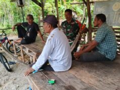 Laksanakan Komsos, Babinsa Jaboi Dengarkan Kendala Warga dalam Bertani di Musim Kemarau.