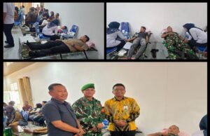 Wujud Kepedulian Sesama, Babinsa Kuta Ateuh dan Perwira Kodim 0112/Sabang Ikut Semangat Donor Darah Dalam Rangka HUT ke-53 Bank Aceh