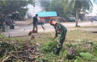 Babinsa Keuneukai Turun Langsung Bersama Warga, Wujudkan Lingkungan Bersih dan Nyaman