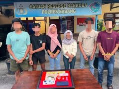 Enam Orang Diamankan Satresnarkoba Polres Sabang, Ganja dan Alat Hisap Disita