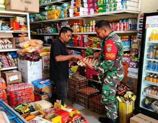 Jaga Stabilitas Harga Pangan, Babinsa Kuta Barat Rutin Cek Bahan Pokok